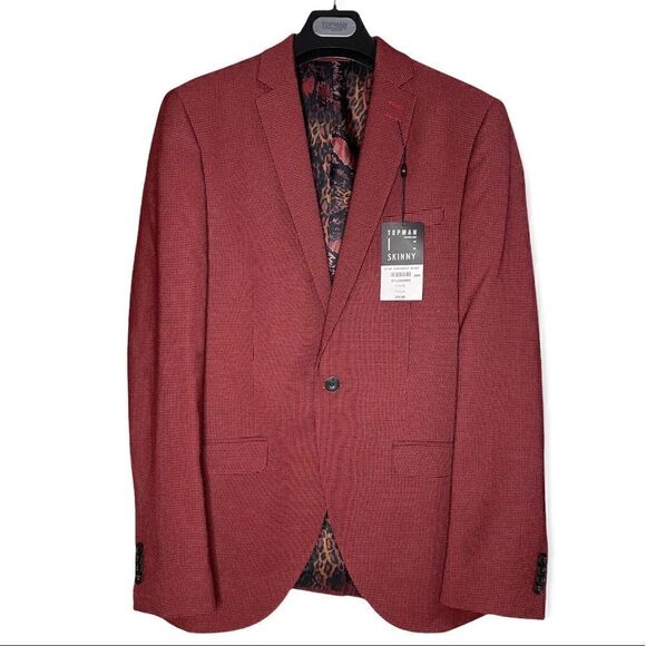 NWT TOPMAN SUIT BLACK/RED   - Picture 1 of 15